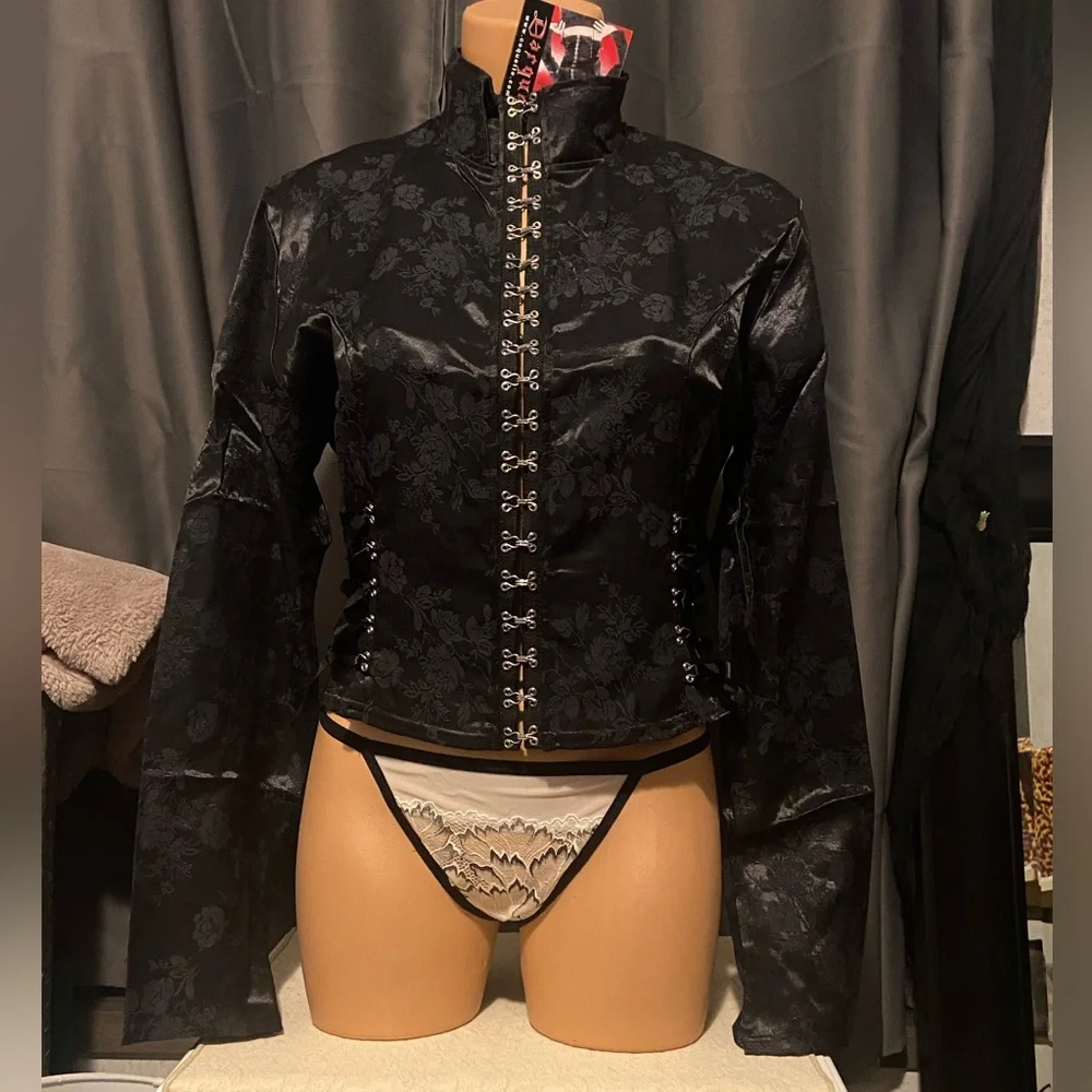 Coquette black Brocade jacket Medium NWT - Picture 2 of 14